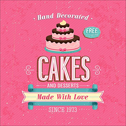 Pro-Art gla932d Wandbild Glas-Art "Cakes made with love", 20 x 20 cm von Pro-Art