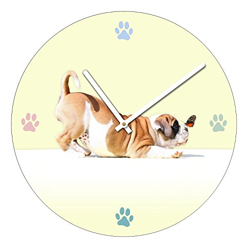 Pro-Art ta035 Glas-Wanduhr Time-Art, Sweet Puppy, Durchmesser 40 cm von Pro-Art