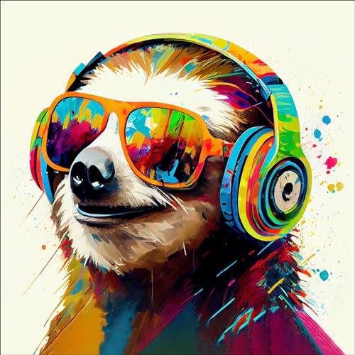 Pro-Art Glasbild Animals With Headphones III, 30x30 cm von Pro-Art