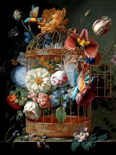 Pro-Art Glasbild Birds And Flowers, 80x60 cm von Pro-Art