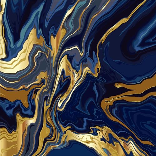 Pro-Art Glasbild Blue & Golden Marble, 30x30 cm von Pro-Art