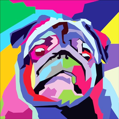 Pro-Art Glasbild Colored Pug, 30x30 cm von Pro-Art