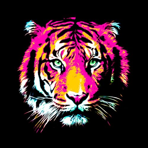 Pro-Art Glasbild Colored Tiger, 50x50 cm von Pro-Art