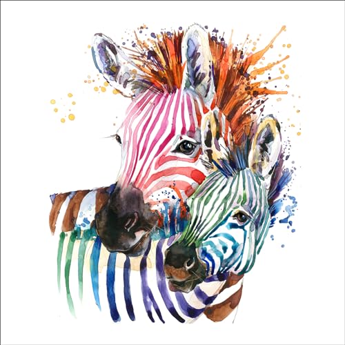 Pro-Art Glasbild Colored Zebra, 50x50 cm von Pro-Art