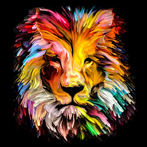 Pro-Art Glasbild Colorful Lion Head, 20x20 cm von Pro-Art