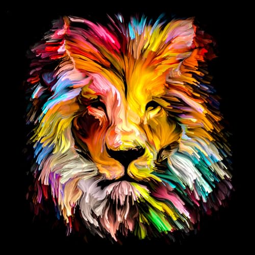 Pro-Art Glasbild Colorful Lion Head, 80x80 cm von Pro-Art