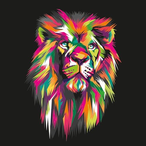Pro-Art Glasbild Colorful Lion Head II, 30x30 cm von Pro-Art