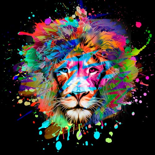 Pro-Art Glasbild Colorful Lion Head III, 20x20 cm von Pro-Art