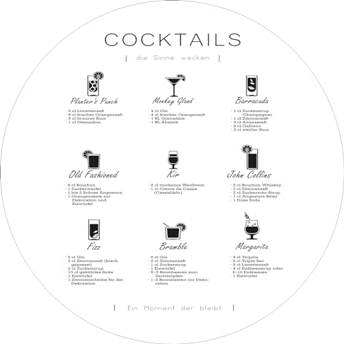 Pro-Art Glasbild Different Cocktails, rund 30 cm von Pro-Art