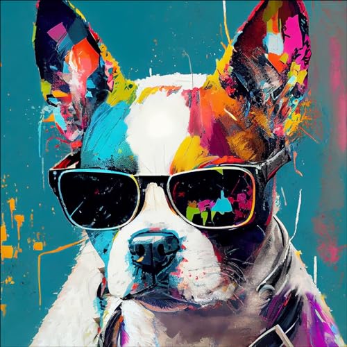 Pro-Art Glasbild Dog With Sunglasses I, 20x20 cm von Pro-Art