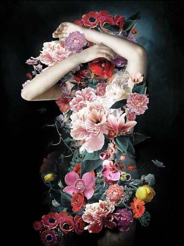 Pro-Art Glasbild Flowers on her body I, 80x60 cm von Pro-Art