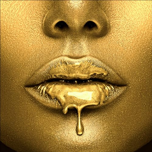 Pro-Art Glasbild Golden Lips I, 20x20 cm von Pro-Art