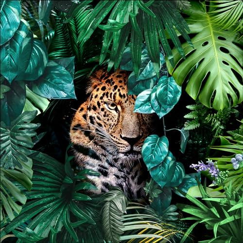 Pro-Art Glasbild Jaguar in the jungle, 20x20 cm von Pro-Art