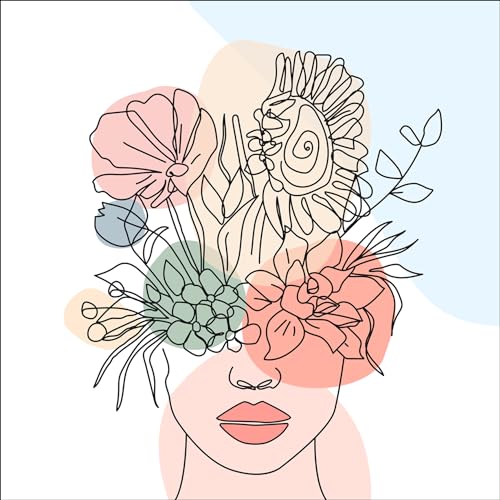 Pro-Art Glasbild Line art flowers I, 30x30 cm von Pro-Art