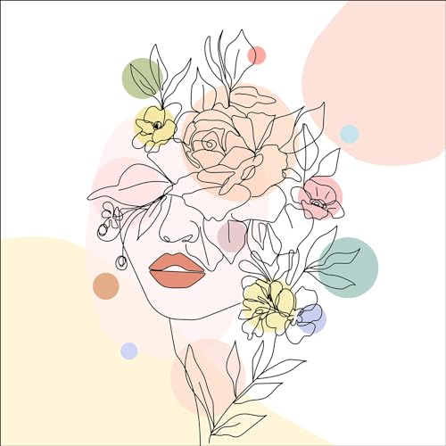 Pro-Art Glasbild Line art flowers II, 30x30 cm von Pro-Art