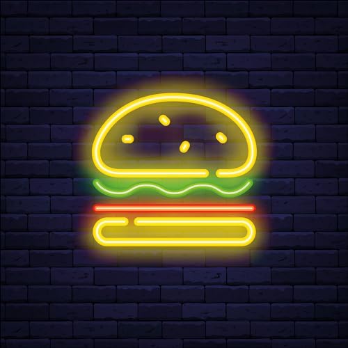 Pro-Art Glasbild Neon Hamburger, 30x30 cm von Pro-Art