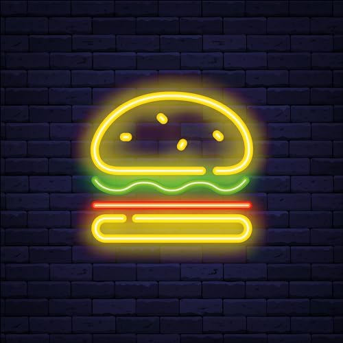 Pro-Art Glasbild Neon Hamburger, 50x50 cm von Pro-Art