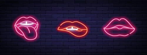 Pro-Art Glasbild Neon Lips, 30x80 cm von Pro-Art