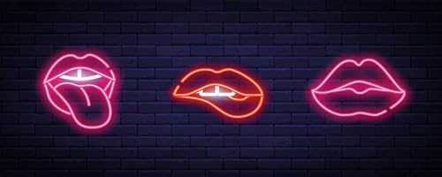 Pro-Art Glasbild Neon Lips, 50x125 cm von Pro-Art