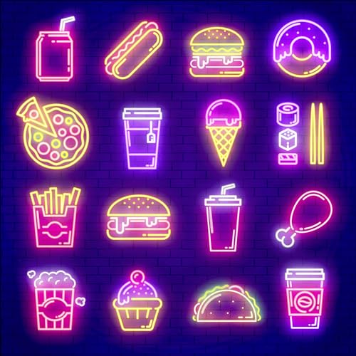 Pro-Art Glasbild Neon food, 20x20 cm von Pro-Art