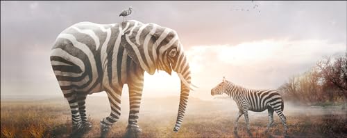 Pro-Art Glasbild Striped Animal Meeting, 50x125 cm von Pro-Art