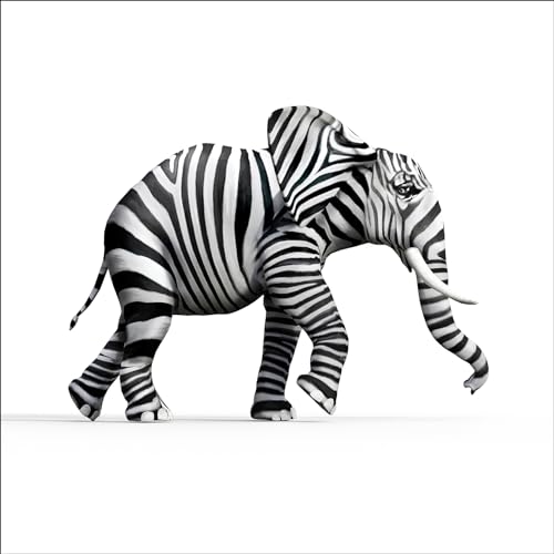 Pro-Art Glasbild Striped Elefant, 30x30 cm von Pro-Art