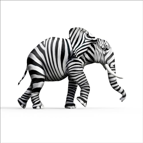 Pro-Art Glasbild Striped Elefant, 50x50 cm von Pro-Art