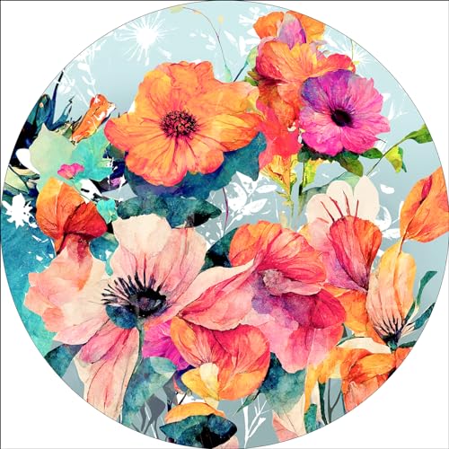 Pro-Art Glasbild Watercolor Flowers V, rund 20 cm von Pro-Art