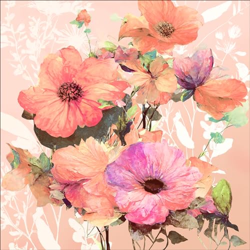 Pro-Art Glasbild Watercolor Flowers VI, 20x20 cm von Pro-Art