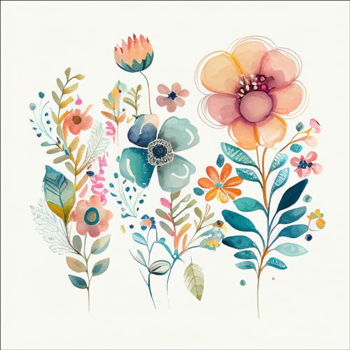 Pro-Art Glasbild Watercolor Flowers XIII, 50x50 cm von Pro-Art