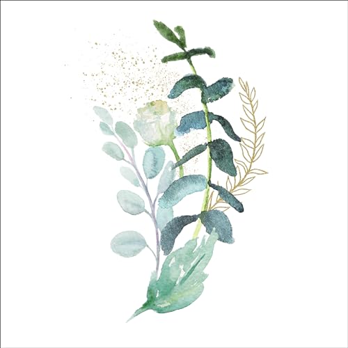 Pro-Art Glasbild Watercolor Leaves V, 20x20 cm von Pro-Art