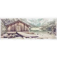 Pro Art Keilrahmenbild »Lake view cottage«, Rahmen: Holzwerkstoff, natur - bunt von Pro Art