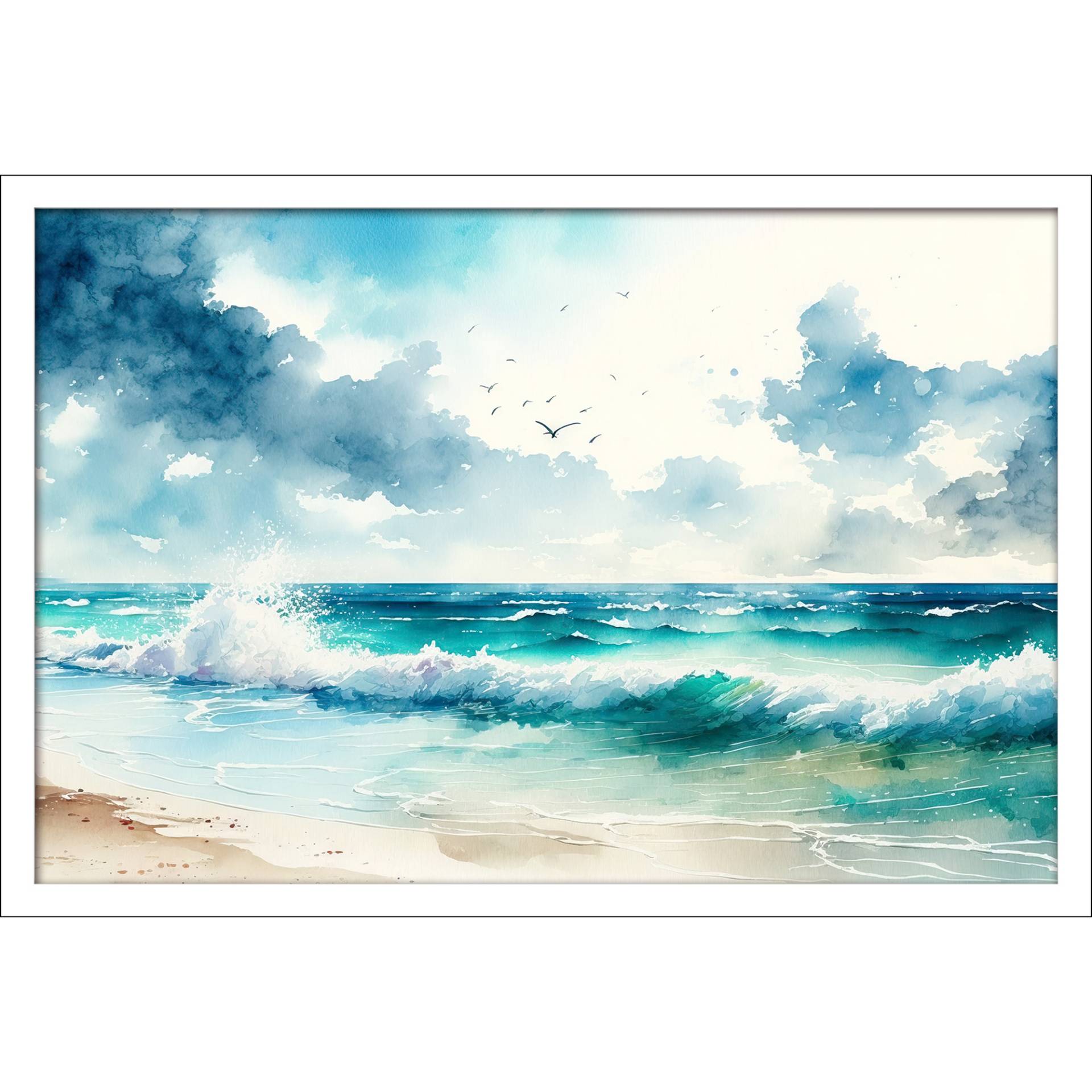 Pro-Art Kunstdruck Framed-Art 'Aquarell Seaside I' 90 x 130 cm von Pro-Art