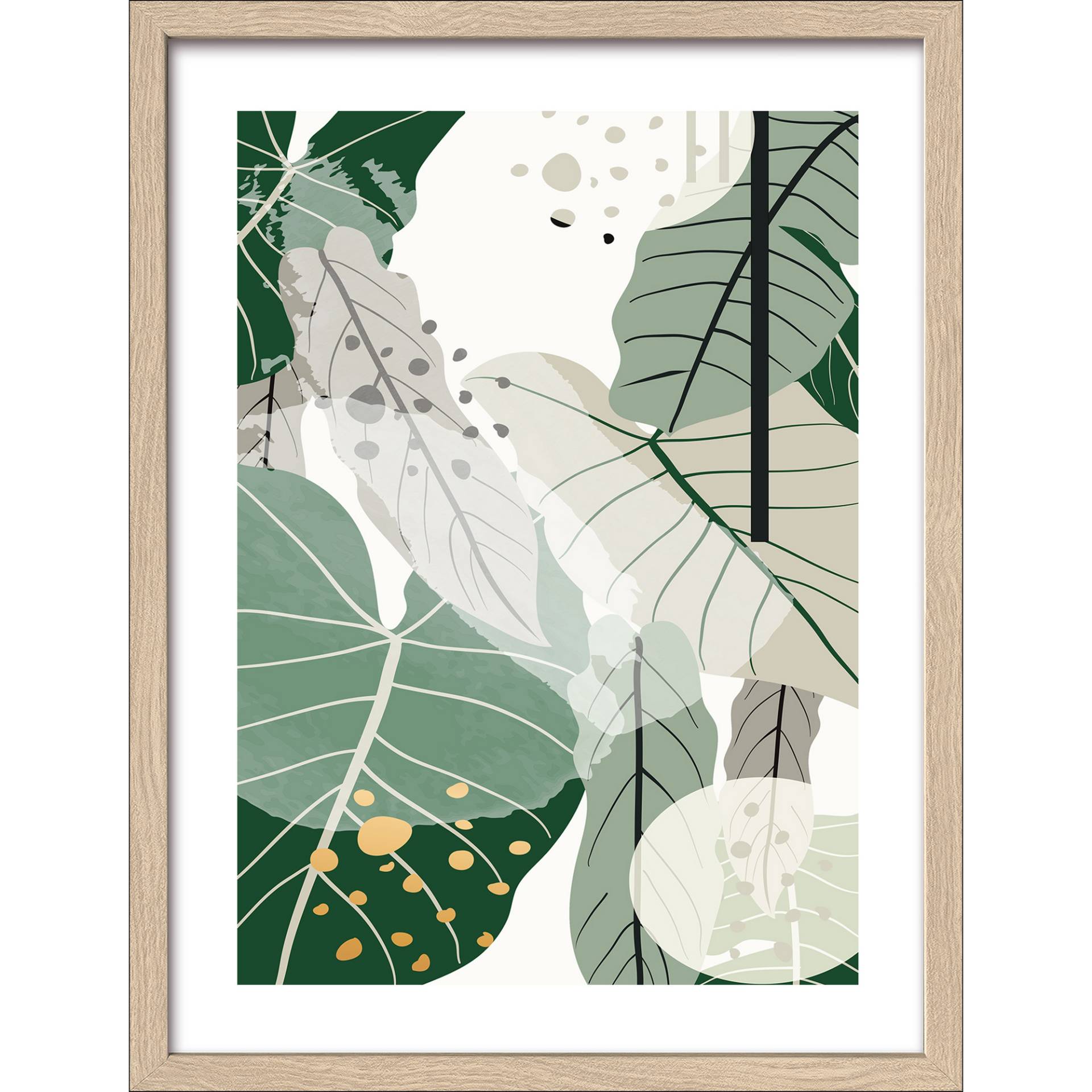 Pro-Art Kunstdruck Framed-Art 'Big Green Leaves I' 33 x 43 cm von Pro-Art