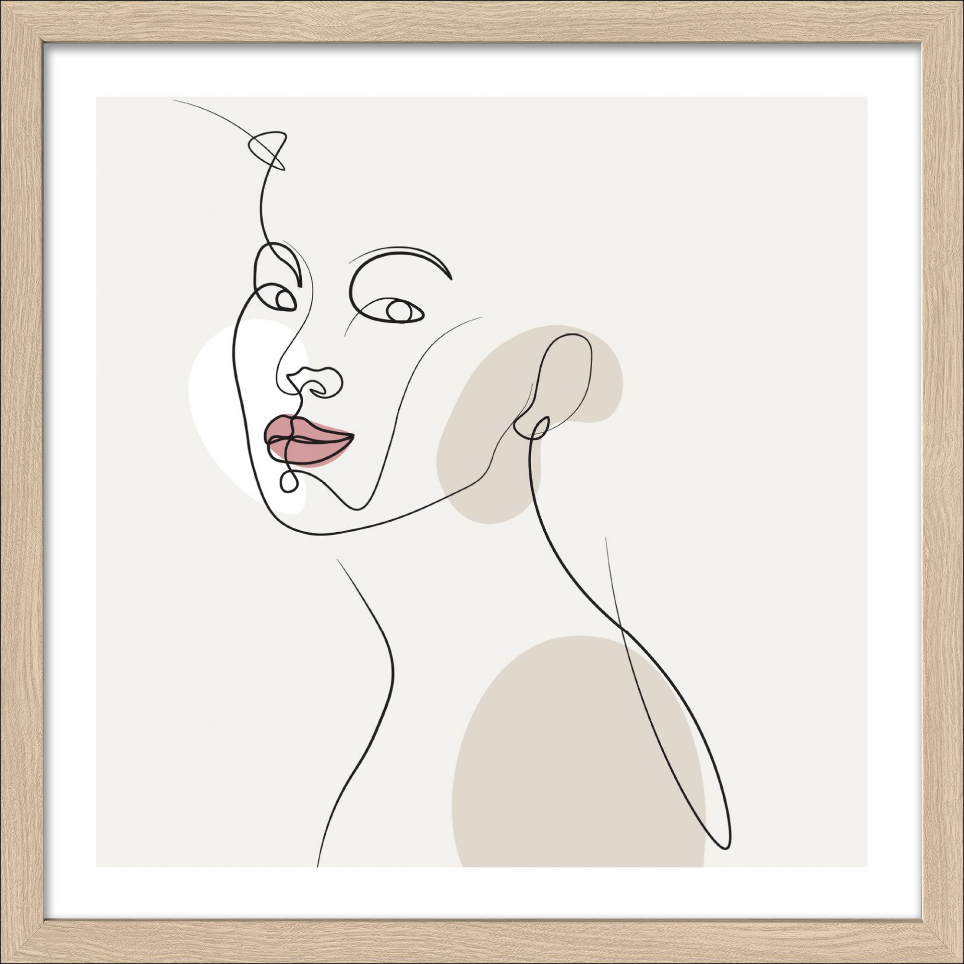 Pro-Art Kunstdruck Framed-Art 'Line Art Faces II' 33 x 33 cm von Pro-Art