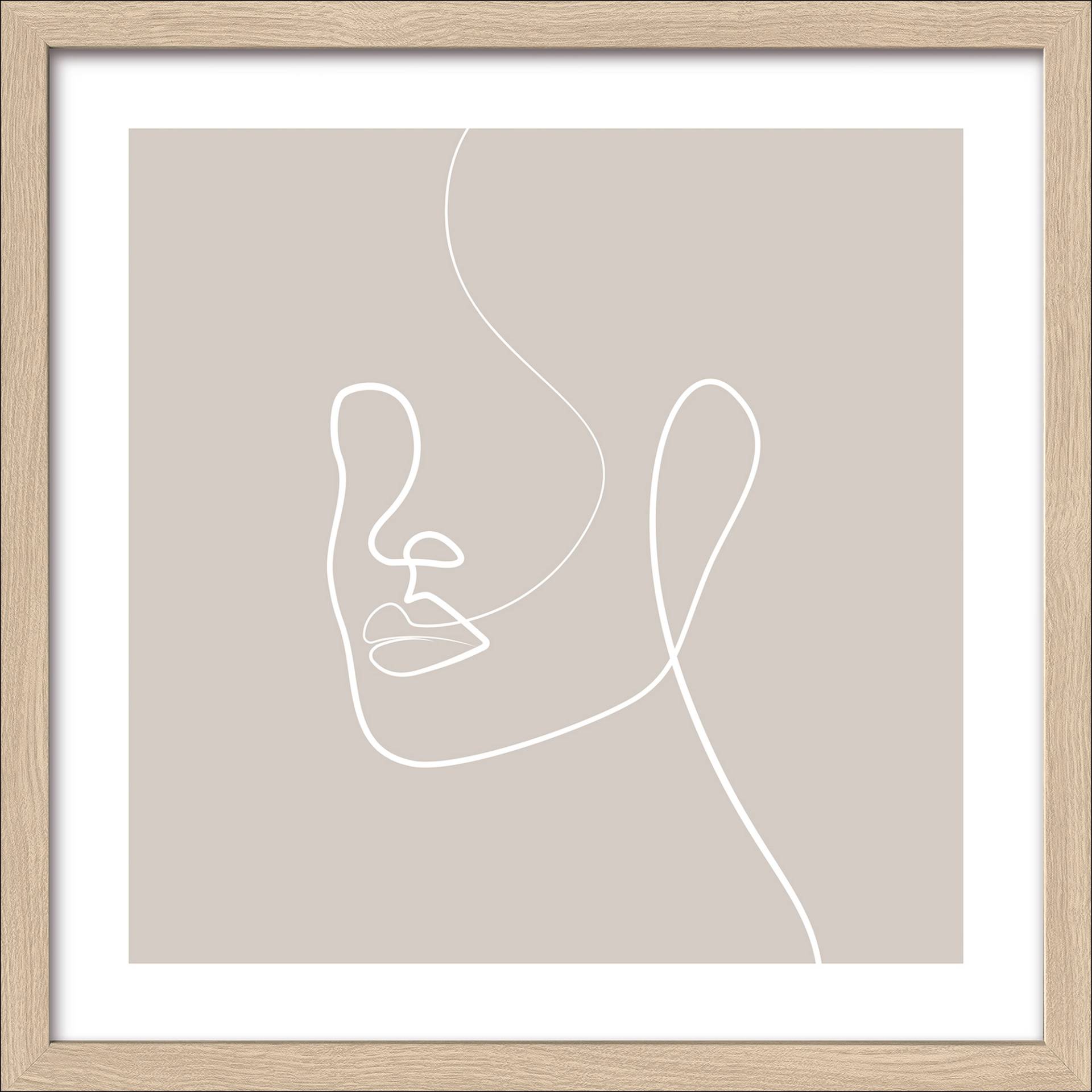 Pro-Art Kunstdruck Framed-Art 'Line Art Faces VIII' 33 x 33 cm von Pro-Art