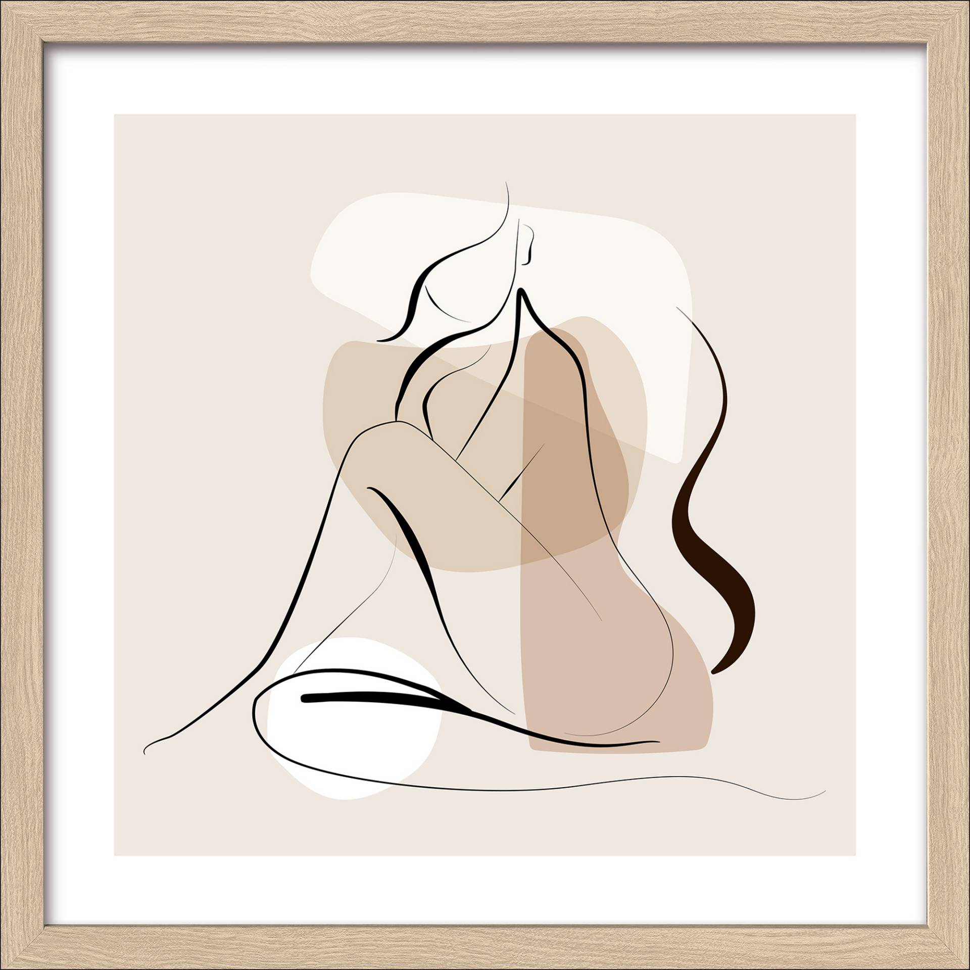 Pro-Art Kunstdruck Framed-Art 'Line Art Woman VI' 33 x 33 cm von Pro-Art