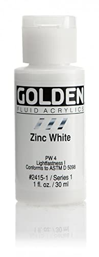 Golden Pro-Art Zink weiß Flüssigkeit, Acryl, mehrfarbig, 2,84 x 2,84 x 7,62 cm von GOLDEN