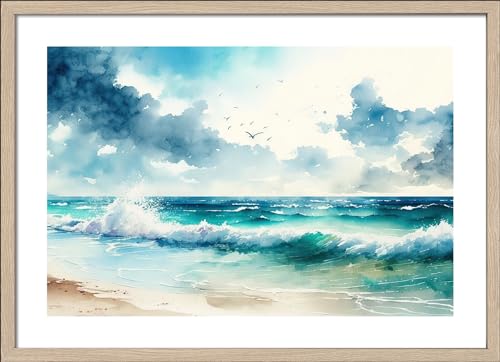 Pro-Art gerahmtes Wandbild Scandic Living Aquarell Seaside I, 55x75 cm von Pro-Art