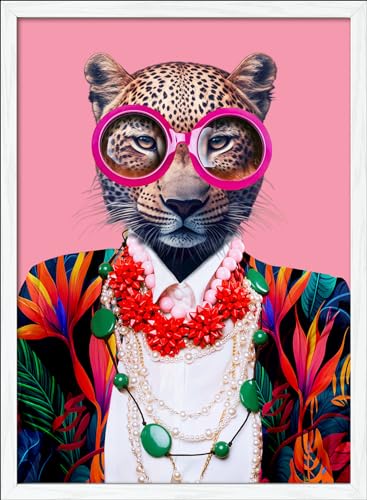 Pro-Art gerahmtes Wandbild Scandic Living Cat With Glasses II, 55x75 cm von Pro-Art