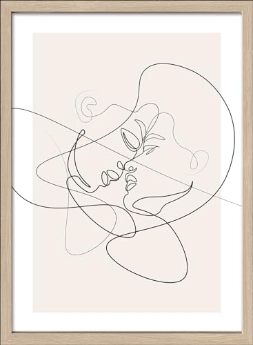 Pro-Art gerahmtes Wandbild Scandic Living Line art faces VI, 55x75 cm von Pro-Art