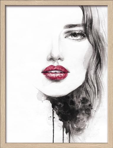 Pro-Art gerahmtes Wandbild Slim Scandic Abstract woman face, 42,5x32,5 cm von Pro-Art