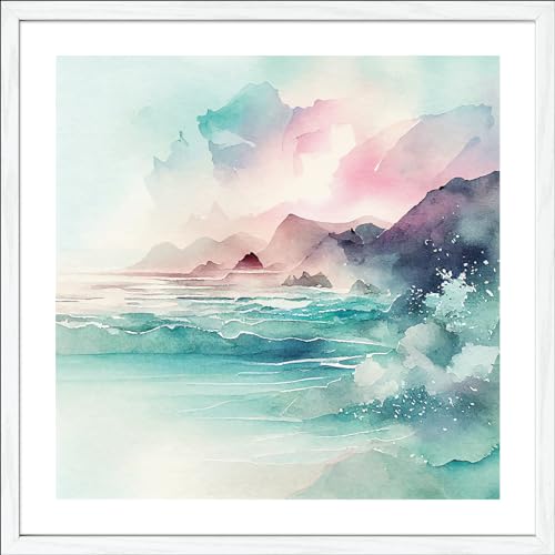 Pro-Art gerahmtes Wandbild Slim Scandic Aquarell Seaside IV, 28x28 cm von Pro-Art