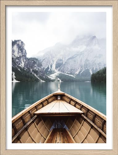 Pro-Art gerahmtes Wandbild Slim Scandic Bootsfahrt Auf Bergsee, 42,5x32,5 cm von Pro-Art