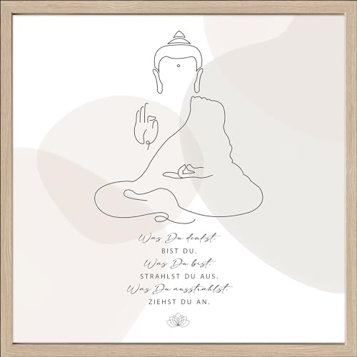 Pro-Art gerahmtes Wandbild Slim Scandic Buddha, 52,5x52,5 cm von Pro-Art