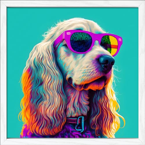 Pro-Art gerahmtes Wandbild Slim Scandic Dog With Sunglasses II, 32,5x32,5 cm von Pro-Art