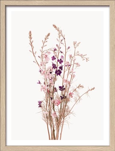 Pro-Art gerahmtes Wandbild Slim Scandic Dried Fiber Pink Flower, 42,5x32,5 cm von Pro-Art