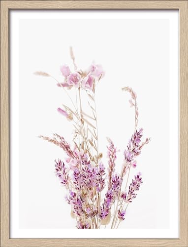 Pro-Art gerahmtes Wandbild Slim Scandic Dried Fiber Purple Flower, 42,5x32,5 cm von Pro-Art