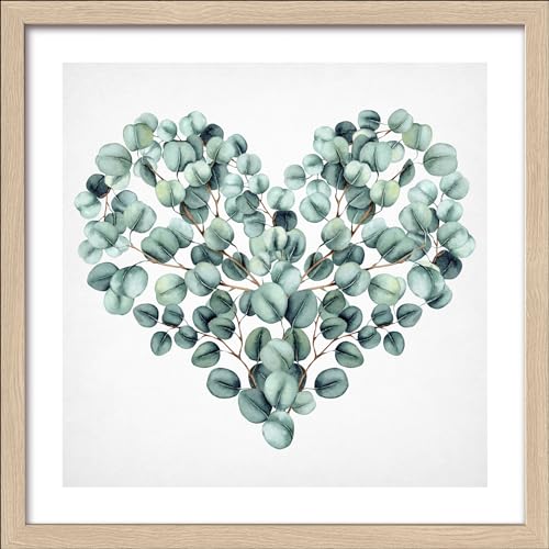 Pro-Art gerahmtes Wandbild Slim Scandic Eucalyptus Heart, 32,5x32,5 cm von Pro-Art
