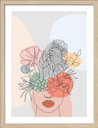 Pro-Art gerahmtes Wandbild Slim Scandic Flowers on the Face V, 42,5x32,5 cm von Pro-Art